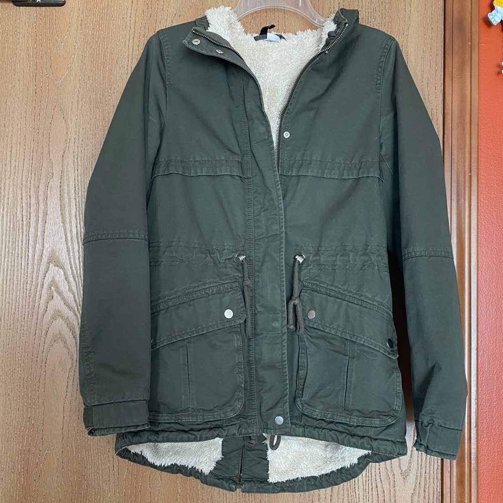 H&M Divided Army Green Winter Coat